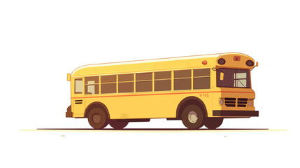 Silhouette school bus with wheels flat cartoon vact