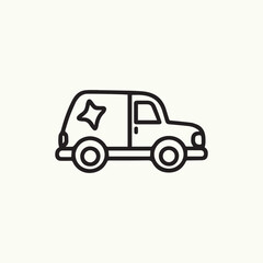 Car Icon, Minimalist Car Icon, Car Vector Illustration, Car Outline on White Background