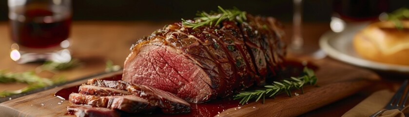 The rich succulent slices of roast beef