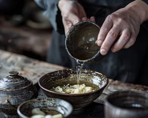 Foto op Canvas The ritual of dashi where each ingredient is added with respect © WARIT_S