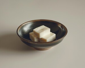 Fototapeta na wymiar The stark beauty of tofu showcased in a minimalist setting