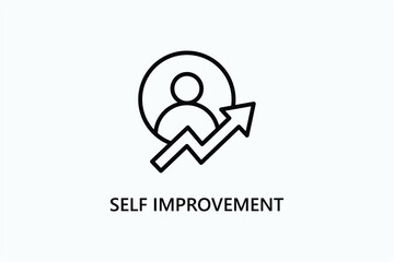 Self improvement vector, icon or logo sign symbol illustration