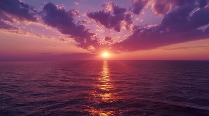 Aerial view sunset sky,Nature beautiful Light Sunset or sunrise over sea - obrazy, fototapety, plakaty