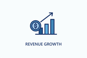 Revenue growth vector, icon or logo sign symbol illustration