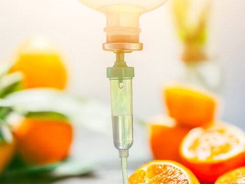 IV drip vitamin treatments infusion drop intravenous medical use booster&rsquo;s beauty supplement therapy concept.