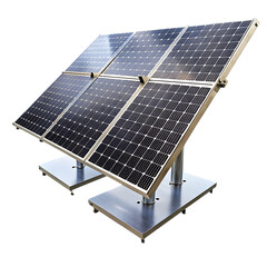 solar power plates on aluminum base 3d realistic render