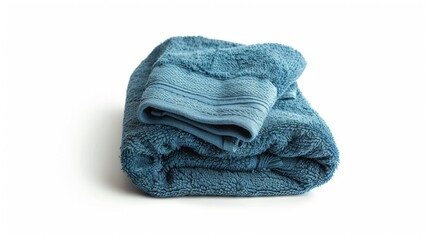 Soft folded towel isolated on white, top view