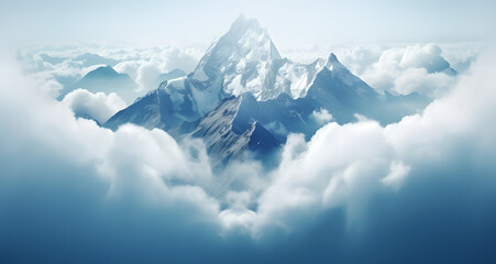 there is an image of the snow capped mountain - Powered by Adobe