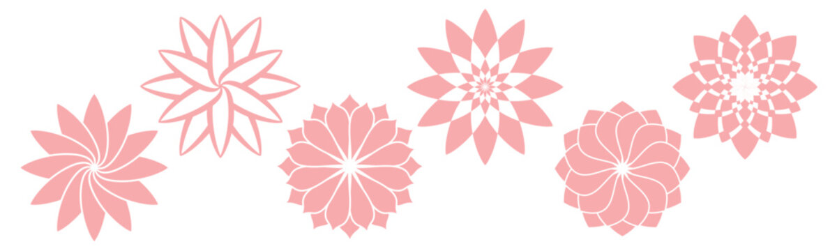 Lotus ornament vector illustration set