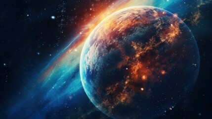 galaxy planet on the outside of the earth 8k photography - obrazy, fototapety, plakaty