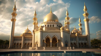 Fototapeta na wymiar gold mosque 8k photography, ultra HD, sharp.