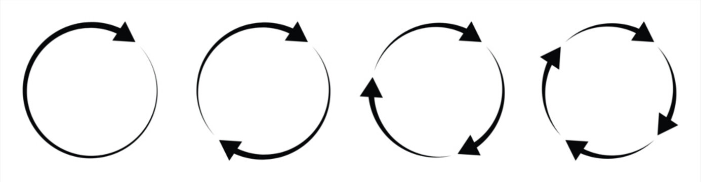 circle arrow icon. rotate icon set. 4 icon rotate, refresh, reload, redo. vector illustration