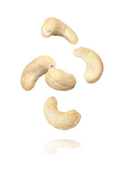 Cashew nuts isolated on white