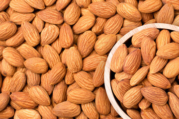 close up of almonds texture background