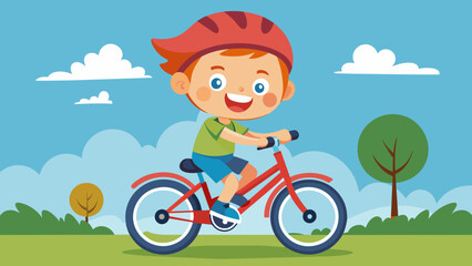 happy cute kid boy riding bike smile happy cute k