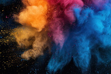 colored powder scattered on a black background - 771199151