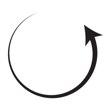 Dual semi circle arrow. Vector illustration. Semicircular curved thin long double ended arrow.