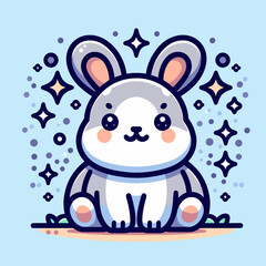 Adorable Rabbit Design with Strong Outline