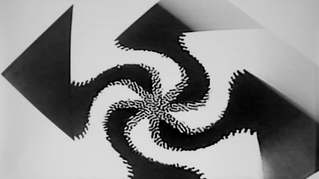 Hypnotic Black And White Spiral Pattern, Video Feedback Loop With Crazy Trippy Organic Designs, Rorschach Test