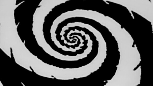 black and white spiral texture, twilight zone hypnotic trippy glitch art, video feedback