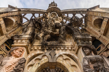 Many ancient stones are carved in stone carving parks in Deyang City, Sichuan Province, China