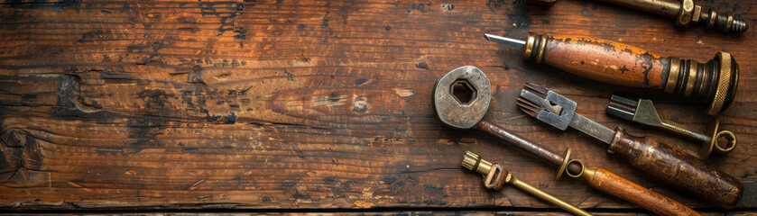 Detailed view of a locksmith's tools beside a lock mechanism, - obrazy, fototapety, plakaty