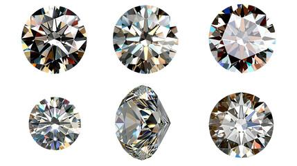 Diamond Collection: Luxurious Gemstones Isolated on Transparent Background for Elegant Jewelry Designs.