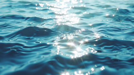 Glistening water stretches out in a refreshing blue pool, bathed in warm sunlight.