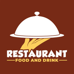 Fototapeta premium Restaurant Logo Elegant Stylized with Food Cover