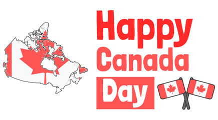 Happy canada day background with canada maple flag leaf vector