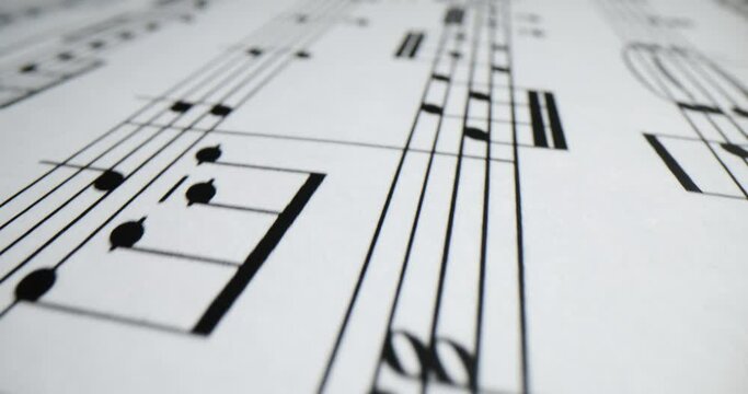 Music sheet adorned with melody crafted from note symbols