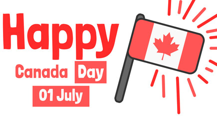 Happy canada day background with canada maple flag leaf vector