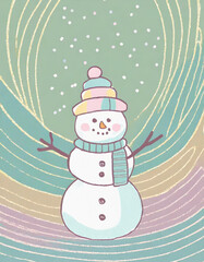 Snowman illustration background