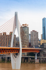 Obraz premium The city center of Chongqing, China is densely populated with high-rise buildings, which are very developed