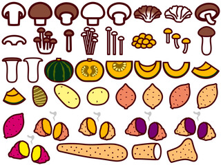 きのこ、芋セット