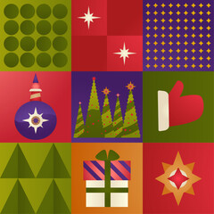 Christmas and new year winter holidays prints