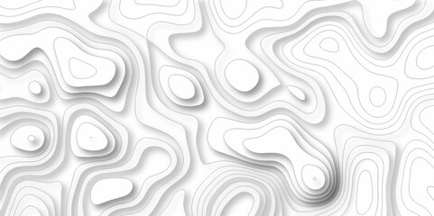 Vector geography landscape Topo contour map on white background, Topographic contour lines. Seamless pattern with lines Topographic map. Geographic mountain relief diagram line wave carve pattern.