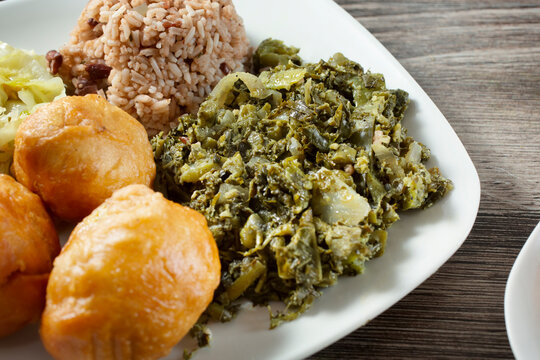 A view of a callaloo entree.