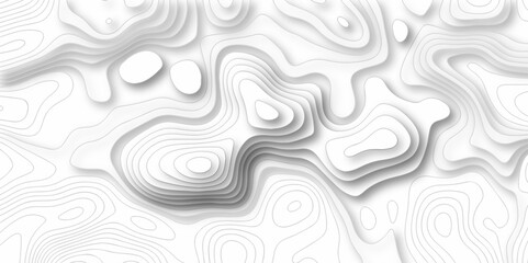 Vector geography landscape Topo contour map on white background, Topographic contour lines. Seamless pattern with lines Topographic map. Geographic mountain relief diagram line wave carve pattern.