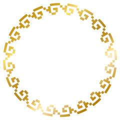 Greek Gold frame, circle frame, vintage ornaments with seamless illustration png transparent background transform Your designs with gold frame