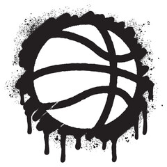 Spray Painted Graffiti Basketball icon Sprayed isolated with a white background. © Doa Bunda