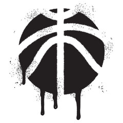 Spray Painted Graffiti Basketball icon Sprayed isolated with a white background. © Doa Bunda