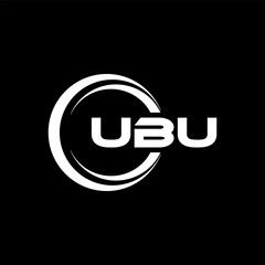 UBU letter logo design with black background in illustrator, cube logo, vector logo, modern alphabet font overlap style. calligraphy designs for logo, Poster, Invitation, etc.