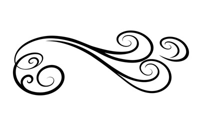Decorative swirls design element for cards, banners, invitations, certificates, isolated on white background, filigree ornament element, vector illustration.