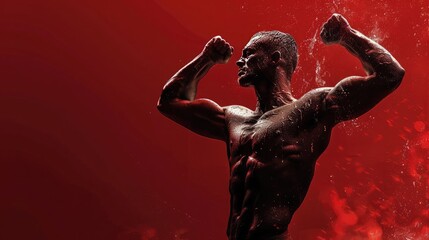 An exceptional figure showcasing strength and determination on a powerful red background.