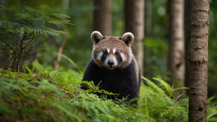 Deurstickers panda in  the forest  © Muhammad