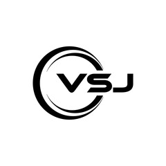 VSJ letter logo design with white background in illustrator, cube logo, vector logo, modern alphabet font overlap style. calligraphy designs for logo, Poster, Invitation, etc.