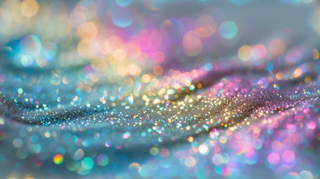 The abstract picture of the glittering rainbow particle that has been captured but it has blurred background with sparkling dust and shiny bright effect that has been filled in the picture. AIGX01.
