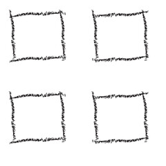 Hand drawn different type of sketch frame vector. Simple doodle  pencil frame border shape. Hand drawn doodle scribble border element for text quote template. Pencil brush stroke style. 