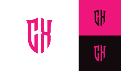 Emblem letter CX initial shield soccer football esport logo design © Pirage Design
